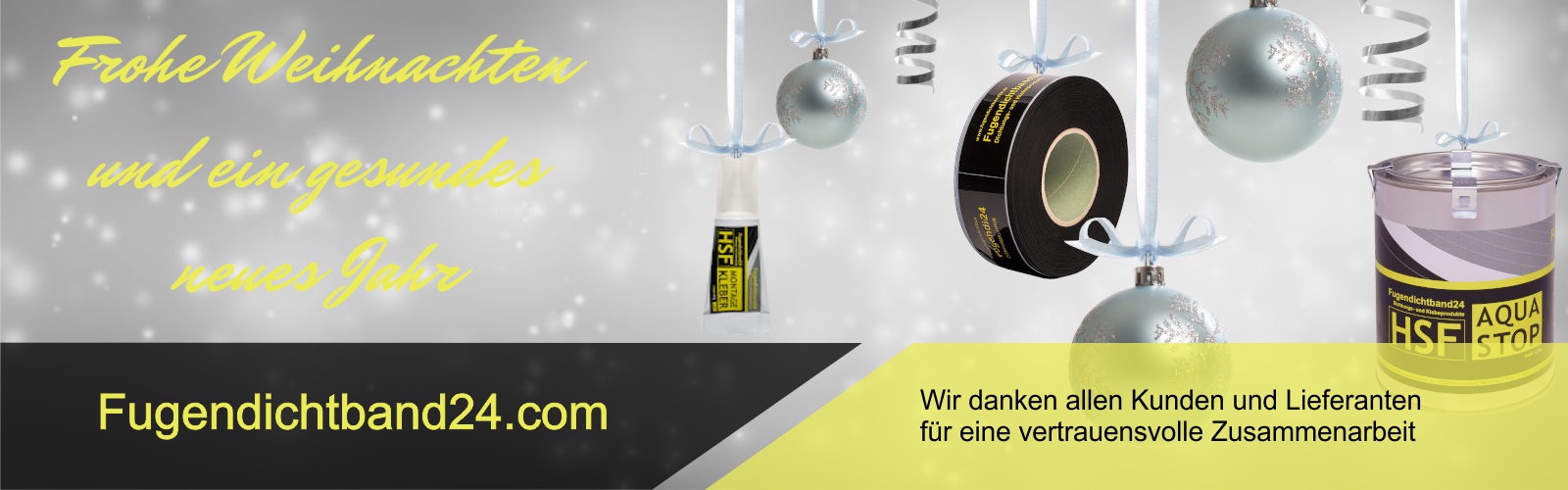 [Translate to English:] Fugendichtband24 wünscht frohe Weihnachten